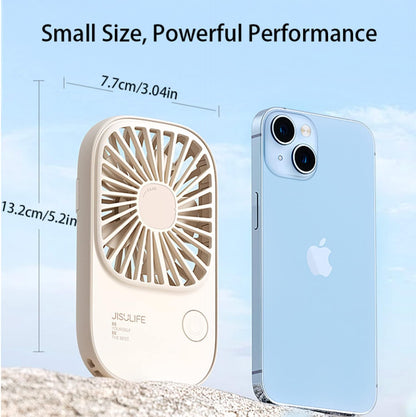 JISULIFE Handheld Mini Fan, Ultra Slim Portable Hand Fan USB Rechargeable Pocket Fan with 3 Speeds, Battery Operated