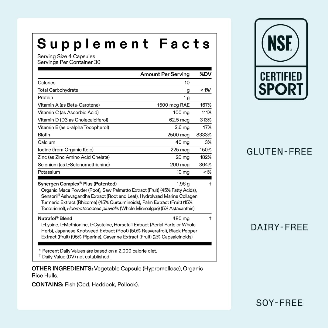 Nutrafol Women's Balance Hair Growth Supplements, Ages 45 and Up, Clinically Proven