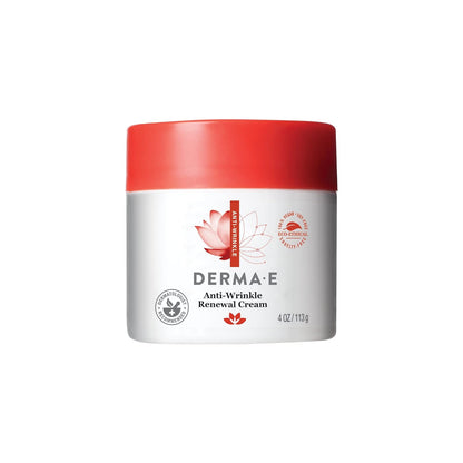DERMA-E Anti-Wrinkle Renewal Skin Cream – Vitamin A Wrinkle Treatment Cream – Vegan Anti-Aging Moisturizer to Smooth & Renew Aging Skin, 4 oz