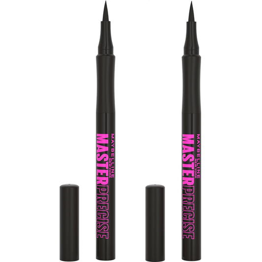 Maybelline Eyestudio Master Precise All Day Waterproof Liquid Eyeliner Makeup, Black, 2 Count