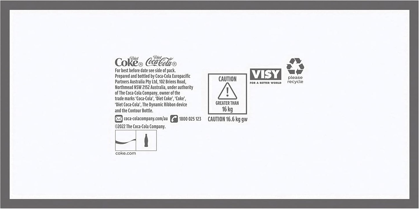 Coca-Cola Diet Soft Drink Multipack Bottles 8 x 2L