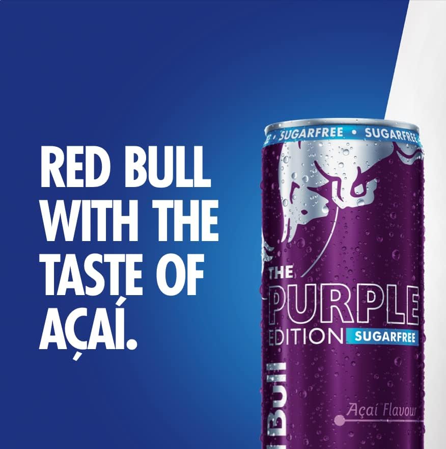 Red Bull Energy Drink, Purple Edition, Sugar Free Acai 12 * 250ml