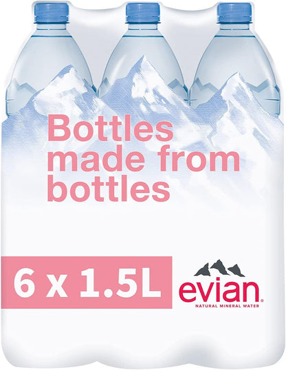 Evian Natural Mineral Water 6 x 1.5L