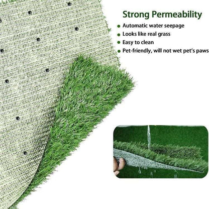 Extra Large Dog Grass Pee Pad with Tray Large with 2 Packs Dog Grass Pee Pads for Replacement