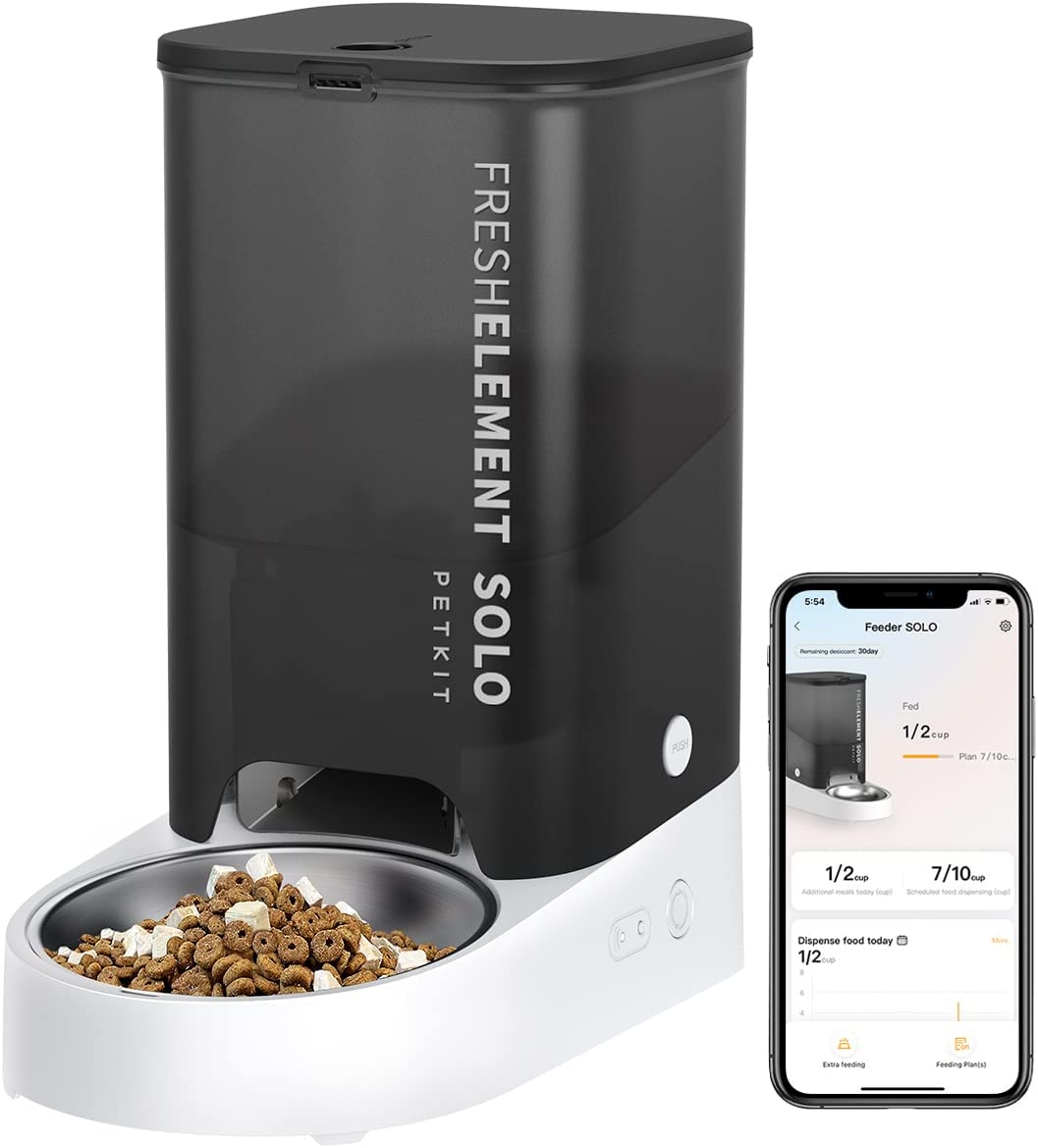 PETKIT Automatic WiFi Cat Feeder, APP Control for Remote Feeding & Monitor, Schedule Up,15 Days of feeding to 10 Meals Per Day