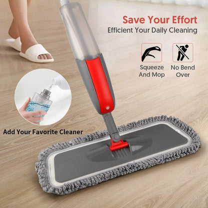 Spray Mops Dry Dust Mops for Floor Cleaning - MEXERRIS Wet Mops with 3X Washable Pads Microfiber Wood Floor Mops Flat Mop with Sprayer Commercial Home Use for Hardwood Laminate Wood Floor Cleaning