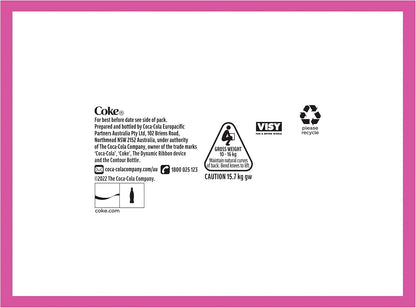 Coca-Cola Zero Sugar Raspberry Soft Drink Multipack Bottles 12 x 1.25L