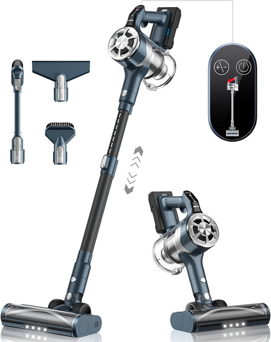 Belife S11 Cordless Vacuum Cleaner, Powerful Stick Vacuum with Anti-Hair Tangle, Up to 50Mins with Fade-Free Power, 11 Cones Filtration, Handheld Vacuum for Hardwood Floors, Carpet, Pet Hair