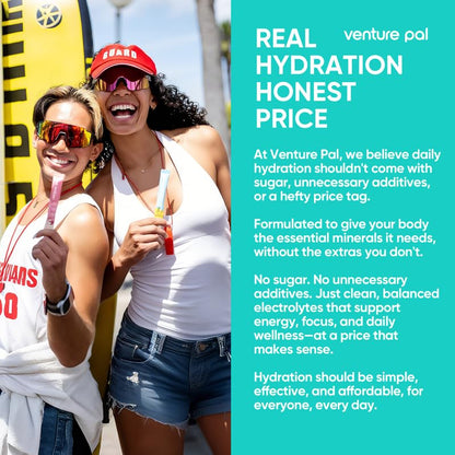 Venture Pal Sugar Free Electrolyte Powder Packets - Liquid Daily IV Drink Mix for Rapid Hydration & Party Recovery