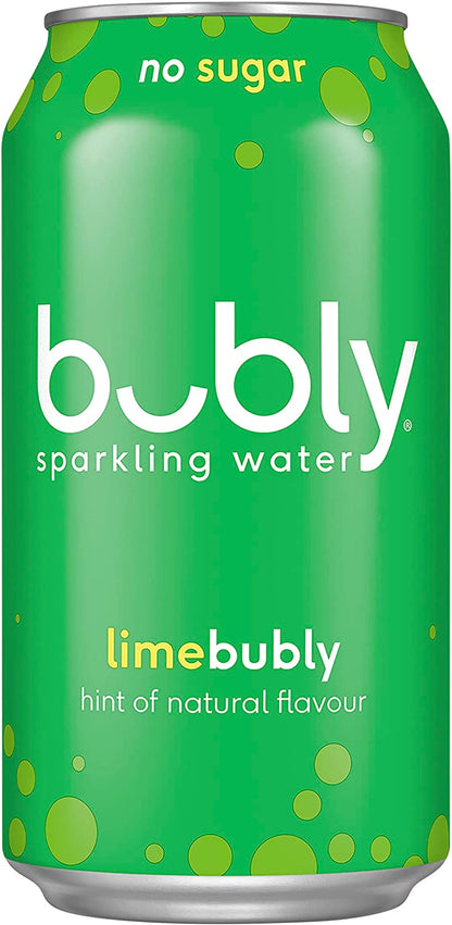 Bubly Lime Flavoured Sparkling Water Can 375 ml 8 pack