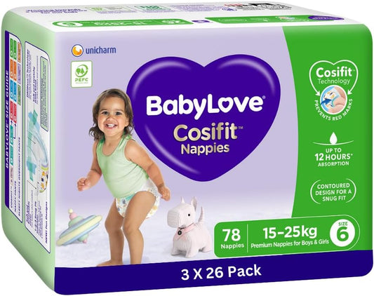 BabyLove Cosifit Nappies Size 6 (15-25kg) | 78 Pieces