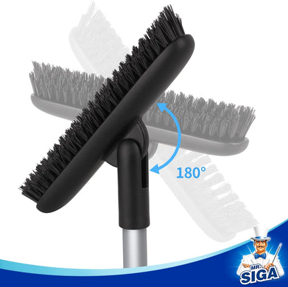 MR.SIGA Grout Scrub Brush with Long Handle, Shower Floor Scrubber for Cleaning