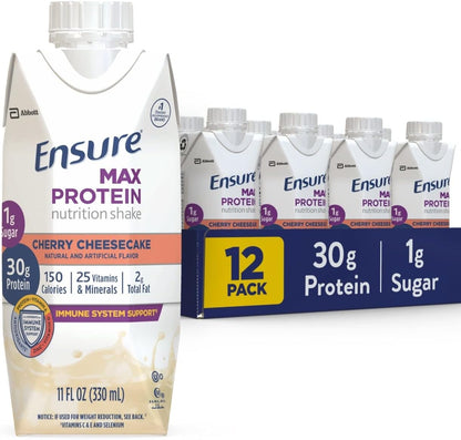 Ensure Max High Protein Nutrition Shake Milk with 30g of Protein 1g of Sugar & Max Protein Nutrition Shake, with 30g of Protein