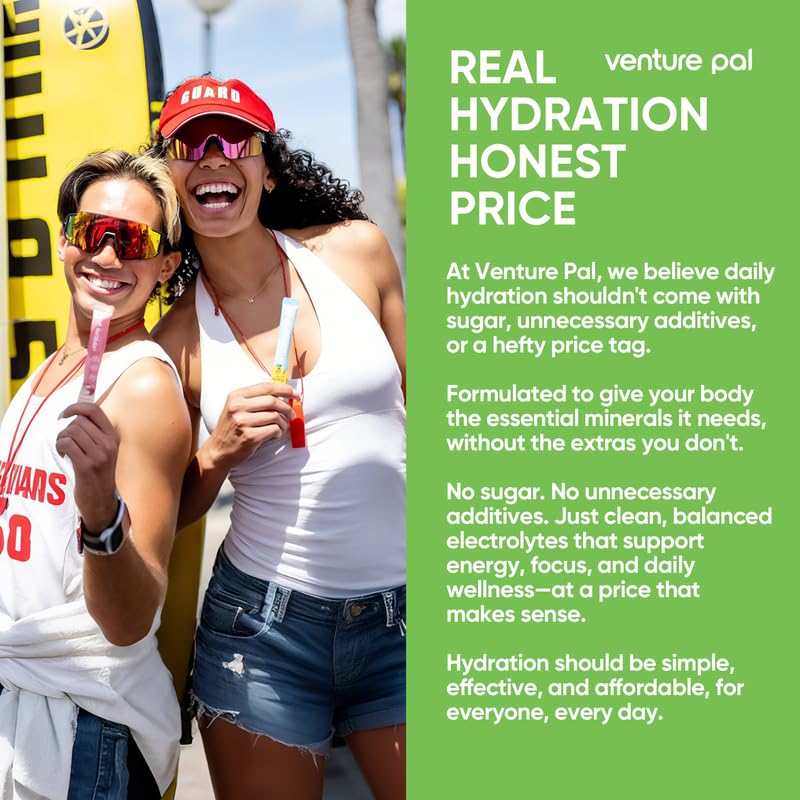 Venture Pal Sugar Free Electrolyte Powder Packets - Liquid Daily IV Drink Mix for Rapid Hydration & Party Recovery,16 Sticks