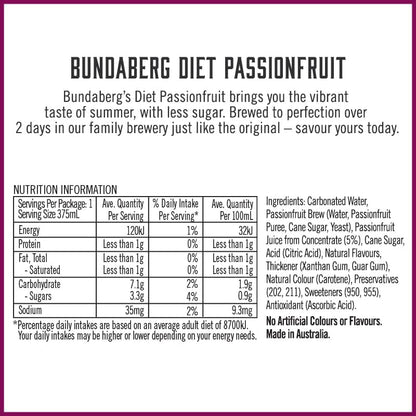Bundaberg Diet Passionfruit 24 x 375ml