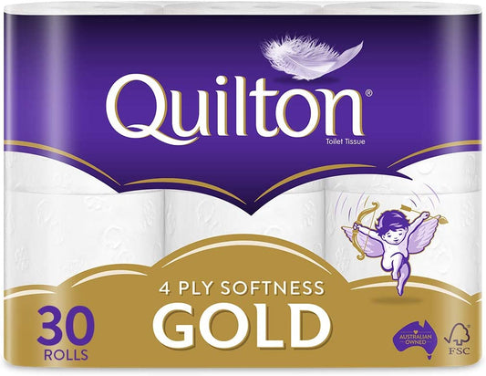 Quilton 4 Ply Toilet Tissue 140 Sheets per Roll,Pack of 30