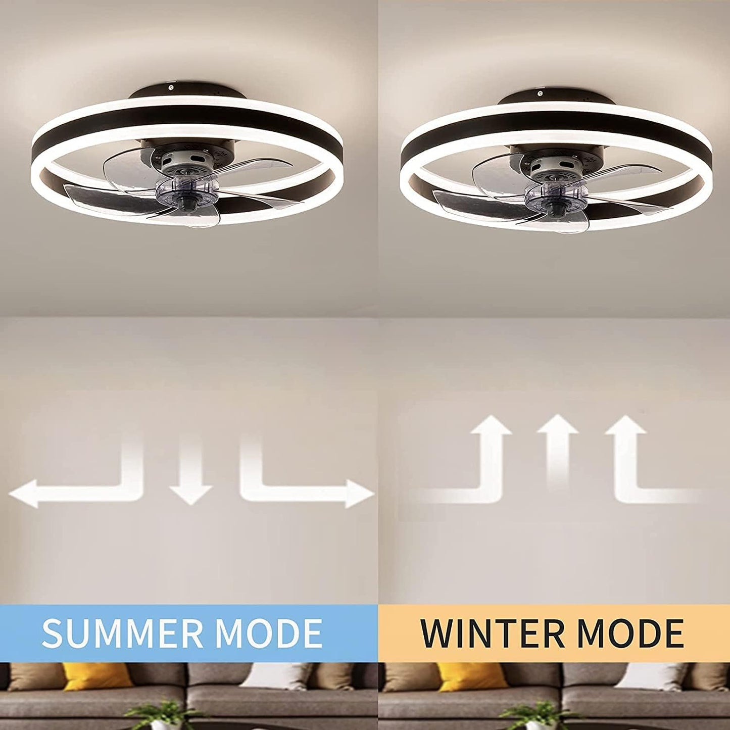 CHANFOK Low Profile Ceiling Fan with Light