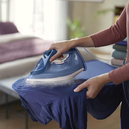 Philips Steam Iron 3000 Series DST3031/20-2,400 W, Constant Steam Output of 40 g/min, 180 g Steam Burst, Ceramic Ironing Sole, Vertical Steam, Blue