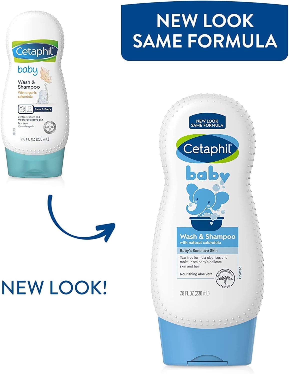 Cetaphil Baby Wash and Shampoo with Organic Calendula, 7.8 Ounce per bottle (2 Bottles)