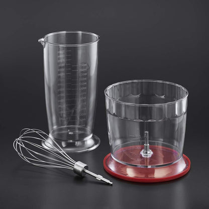 Russell Hobbs Hand Blender [3-in-1: Purée Stick/Chopper, Mixer & Whisk Attachment] Desire Red (BPA-Free & Dishwasher Safe Accessories, for Smoothie, Soups, Sauces, Yoghurt Baby Food) 24700-56