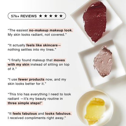 Boomstick Trio ® Color 3 Pack Cream Blush Makeup, Color Blush Stick, Highlighter Stick & Moisturizer for Cheeks, Eyes & Lips, Blendable Vegan Boom Sticks