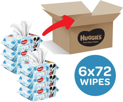 Huggies Thick Baby Wipes 99% Purified Water Pack of 72 x 6 packs