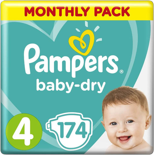 Pampers Baby-Dry Nappies Size 4 Toddler, 174 count, 9-14kg