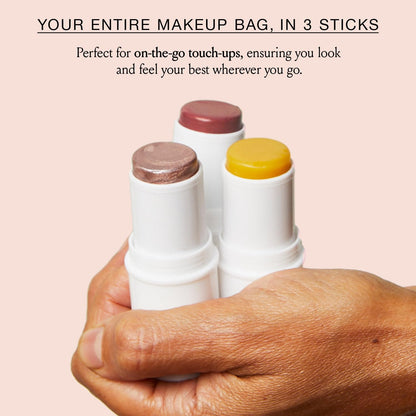 Boomstick Trio ® Rose Nude 3 Pack Cream Blush Makeup - Rose Nude Blush Stick