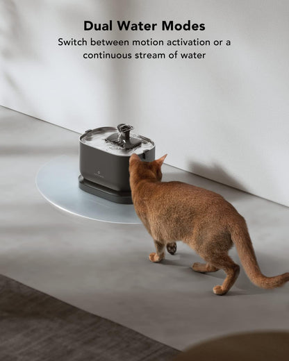 PETLIBRO Battery Operated Cat Water Fountain, 2.5L/84oz Dockstream Wireless for Cats Inside, Automatic with Wireless Pump, Easy Cleaning, BPA-Free