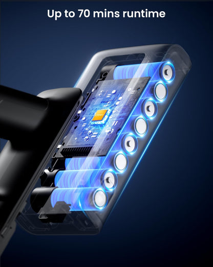 Cordless Vacuum Cleaner, Upgraded 600W 50KPA 70Mins Cordless Stick Vacuum Cleaner with Self-Standing and Touch Screen, Anti-Tangle Wireless Vacumm, Vacuum Cleaners for Home/Pet Hair/Carpets/Floors