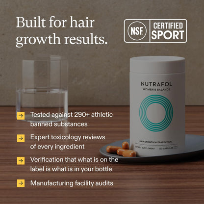 Nutrafol Women's Balance Hair Growth Supplements, Ages 45 and Up, Clinically Proven