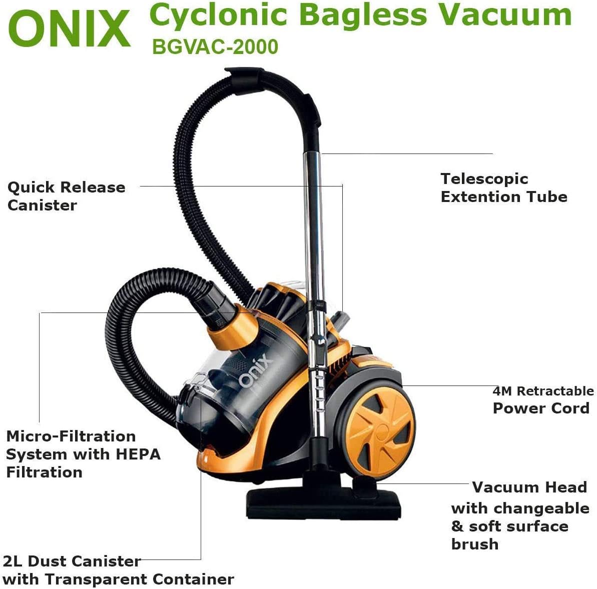 SCENIC Onix CYCLONIC BAGLESS Vacuum Cleaner DUST Canister HEPA 12