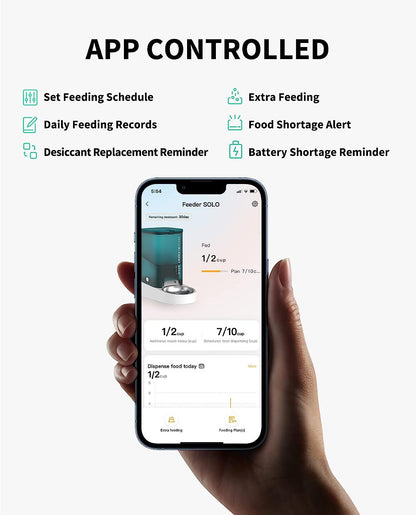 PETKIT Automatic WiFi Cat Feeder, APP Control for Remote Feeding & Monitor, Schedule Up,15 Days of feeding to 10 Meals Per Day