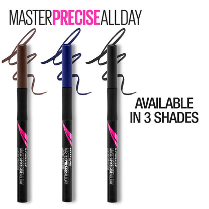 Maybelline Eyestudio Master Precise All Day Waterproof Liquid Eyeliner Makeup, Black, 2 Count