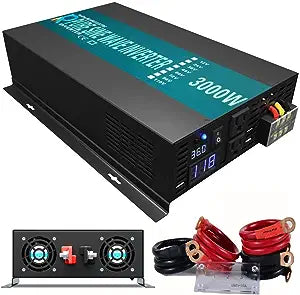 WZRELB 3000W 36V 120V Pure Sine Wave Power Inverter with 2 AC Outlets,Car Inverter, Model Number: RBP-300036