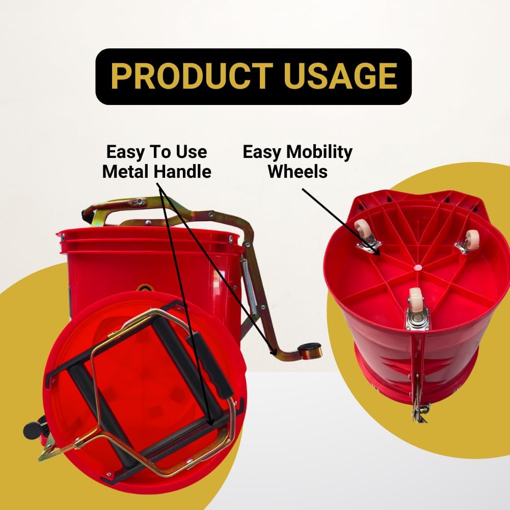 Spruce Hygiene Mop Bucket Heavy Duty Wringer Buckets Set