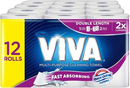 Viva Double Length Paper Towel, 12 Rolls