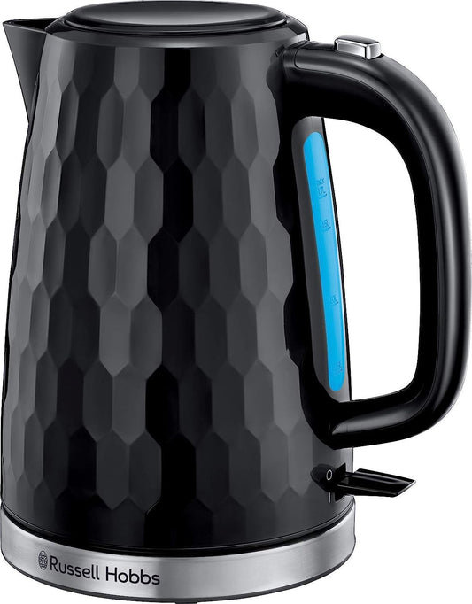 Russell Hobbs 26051 Cordless Electric Kettle - Contemporary Honeycomb Design with Fast Boil 1.7 Litre, 3000 W, Black