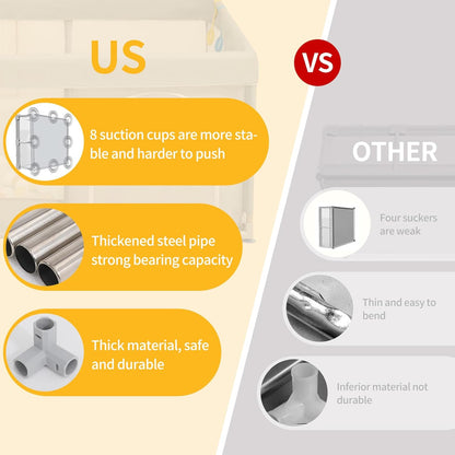 Baby Playpen, Playpens for Babies, Large Playard for Toddlers, Recreation Area (Gray, 205 * 185cm)