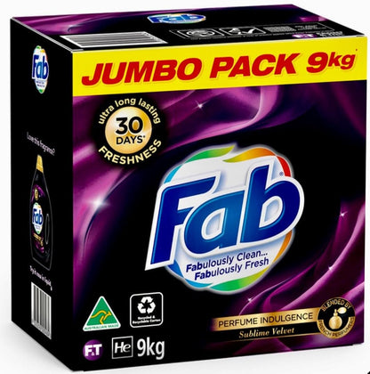 Fab Perfume Indulgence Sublime Velvet Front & Top Loader Powder Laundry Detergent 9 kg