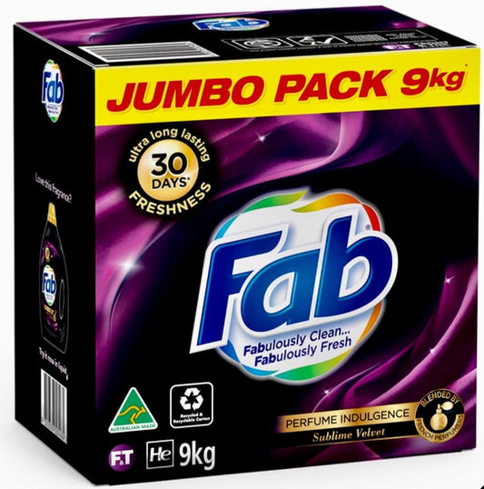 Fab Perfume Indulgence Sublime Velvet Front & Top Loader Powder Laundry Detergent 9 kg