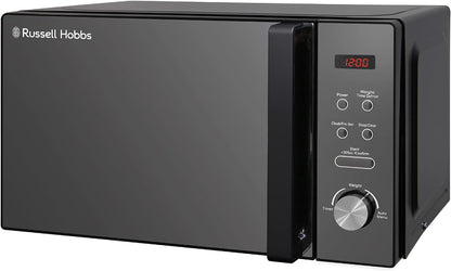 Russell Hobbs RHM2076B 20 Litre 800 W Black Digital Solo Microwave with 5 Power Levels, Automatic Defrost, 8 Auto Cook Menus, Clock & Timer, Easy Clean