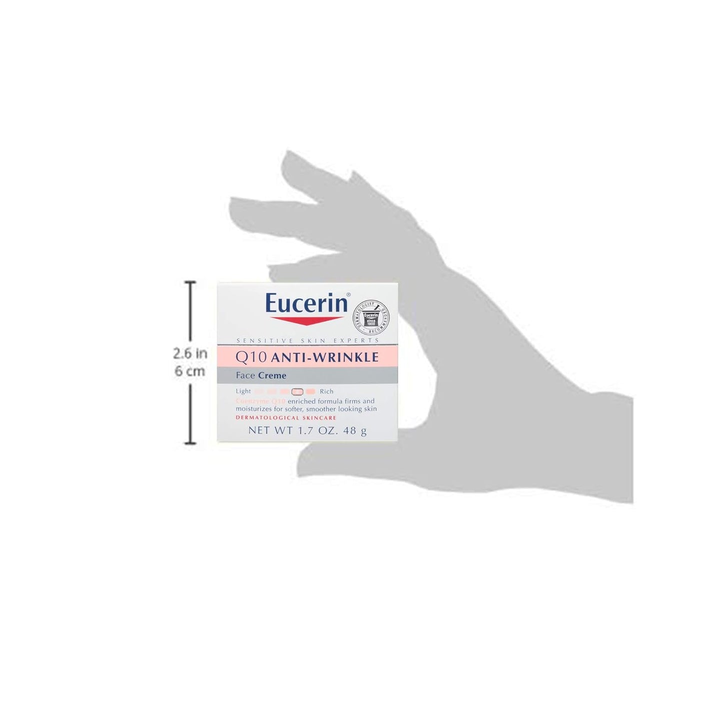 Eucerin Q10 Anti-Wrinkle Face Cream, Unscented Face Cream for Sensitive Skin, 1.7 Oz Jar,US product