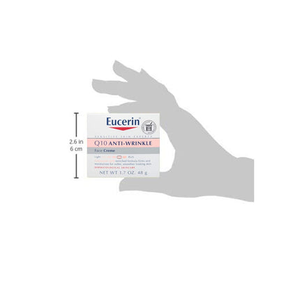 Eucerin Q10 Anti-Wrinkle Face Cream, Unscented Face Cream for Sensitive Skin, 1.7 Oz Jar,US product