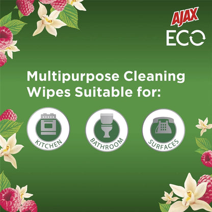 Ajax Eco Antibacterial Disinfectant Surface Cleaning Wipes, Bulk 220 Pack