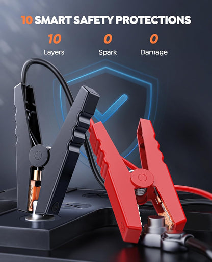 TREKURE Jump Starter with Air Compressor, 4000A Peak 150PSI Car Battery Jump Starter for All Gas/ 10L Diesel Engines, 12V Car Jumper Starter Power Bank