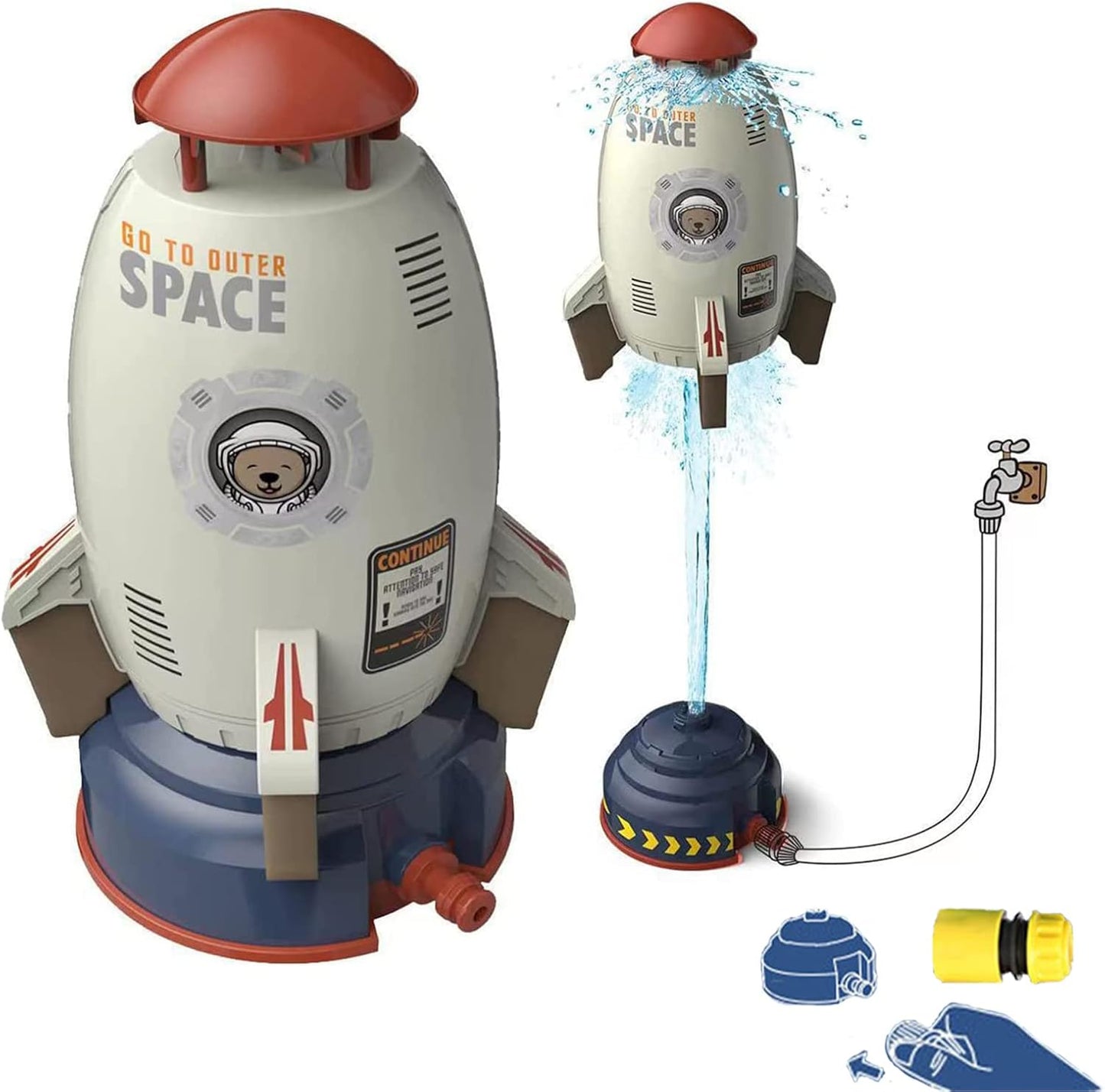 Hydro Launch Water Rocket Outdoor Sprinkler Toy (White)