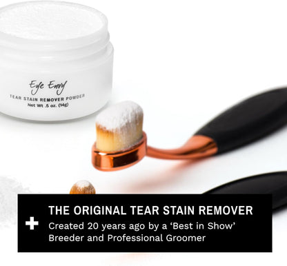 Eye Envy Tear Stain Remover Powder for Dogs and Cats. 100% Natural, Safe. Apply Around Eyes. Absorbs and Repels Tears. Keeps Area Dry.Made in The USA (2.5 oz)