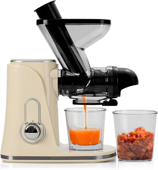 Cold Press Juicer Machine, Slow Masticating Juicer with Reverse Function, 97% Juice Yield High Nutrient and Vitamin, Vegetable and Fruit Juice Extractor