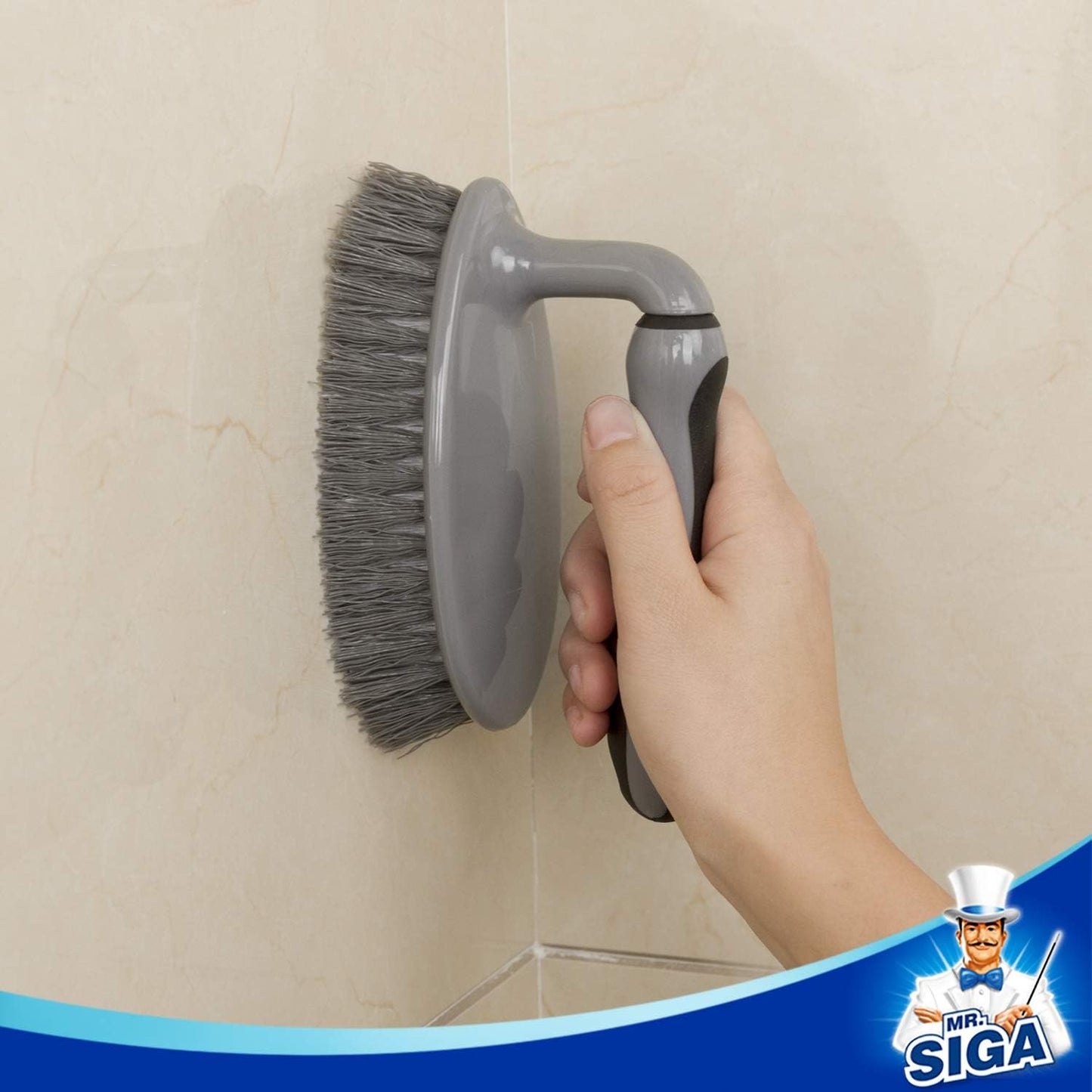 MR.SIGA Heavy Duty Scrub Brush with Comfortable Grip 2-Pack
